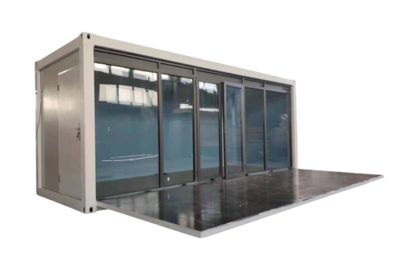 Casa container fissa personalizzata da 20 piedi con finestra dal pavimento al soffitto Casa container fissa personalizzata da 20 piedi con finestra dal pavimento al soffitto