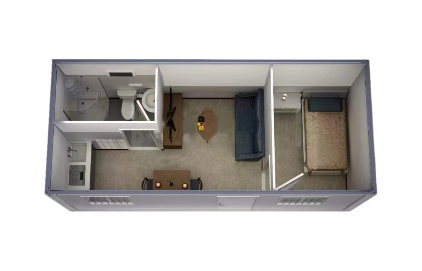 Casa container fissa personalizzata da 20 piedi con finestra dal pavimento al soffitto Casa container fissa personalizzata da 20 piedi con finestra dal pavimento al soffitto