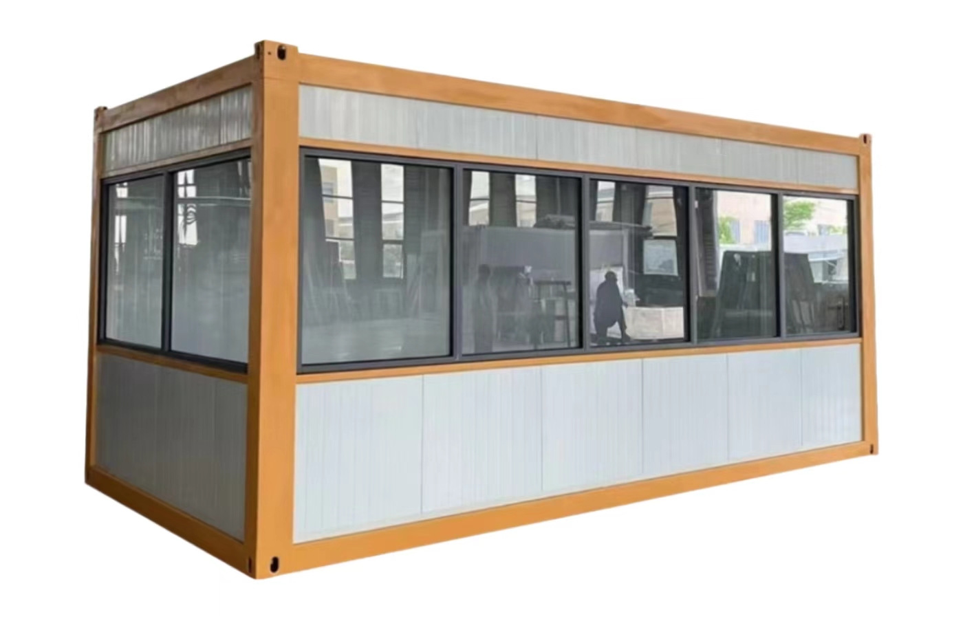 Casa container fissa personalizzata da 20 piedi con finestra dal pavimento al soffitto Casa container fissa personalizzata da 20 piedi con finestra dal pavimento al soffitto