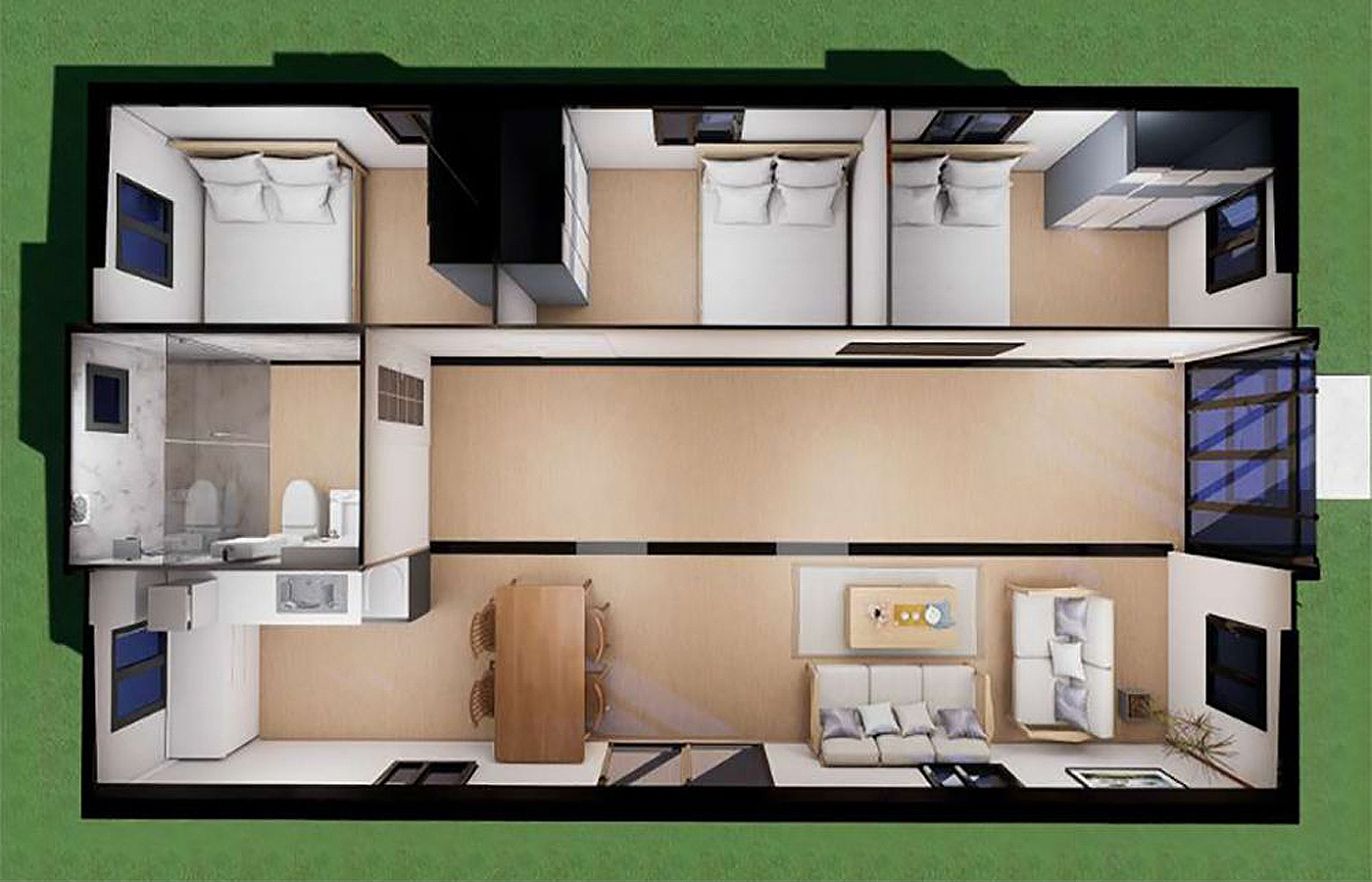 Negozio personalizzato con contenitore espandibile moderno da 20 piedi con finestra dal pavimento al soffitto Negozio personalizzato con contenitore espandibile moderno da 20 piedi con finestra dal pavimento al soffitto