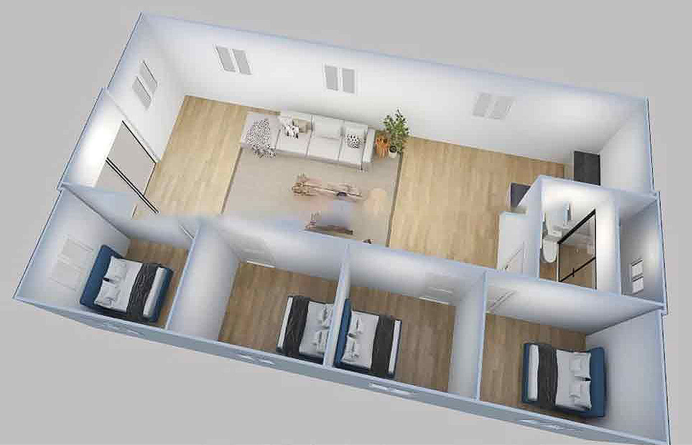 Negozio personalizzato con contenitore espandibile moderno da 20 piedi con finestra dal pavimento al soffitto Negozio personalizzato con contenitore espandibile moderno da 20 piedi con finestra dal pavimento al soffitto